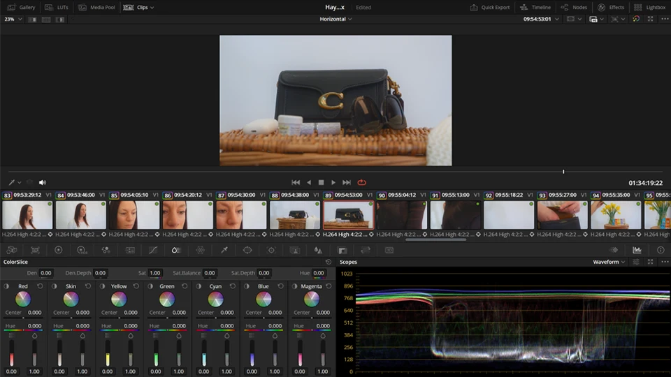 content creation for brand in da vinci studio