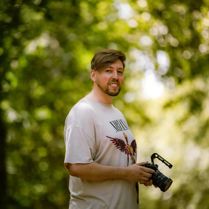 adam roberts filming on set