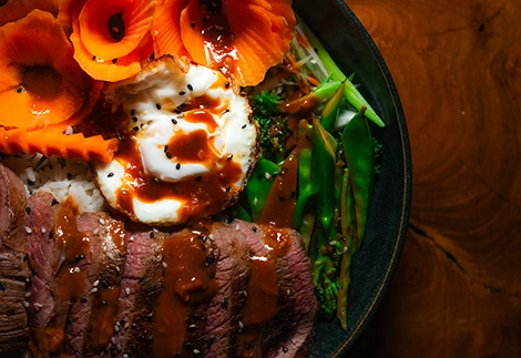 Cookbook food photography venison bibimbap